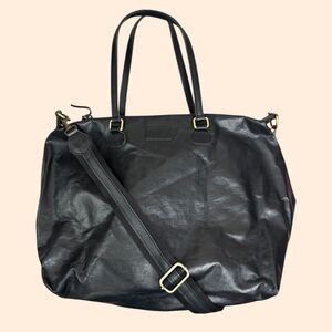 Uashmama Black Large Leather Bag